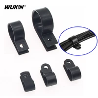 50pcs black r shape cable clamp cc wire tie clips durable nylon hose fasteners fix hardware electrical fitting wires management