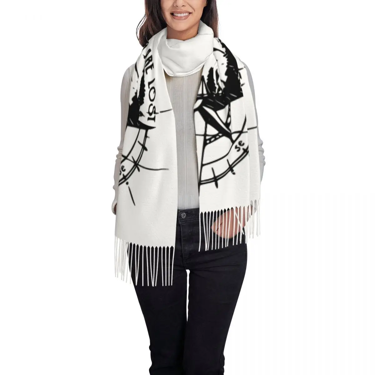 Женский большой шарф с кисточками на заказ а не все кто хочет потерянные горные