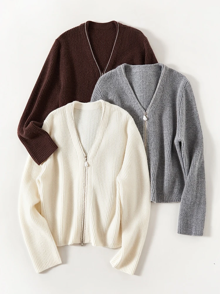 Новый женский кашемировый свитер высокого качества осенне-зимний кардиган на