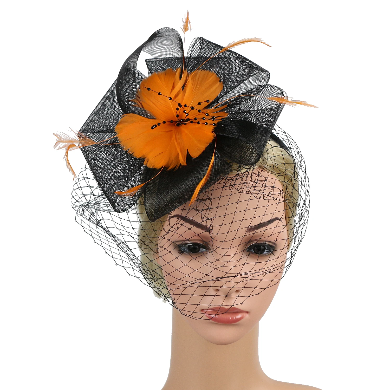 

Женская Вуалетка с сетчатыми цветами, повязка на голову с вуалью, Кентукки, Дерби, с зажимом, дамские двусторонние аксессуары для волос для чайной вечеринки