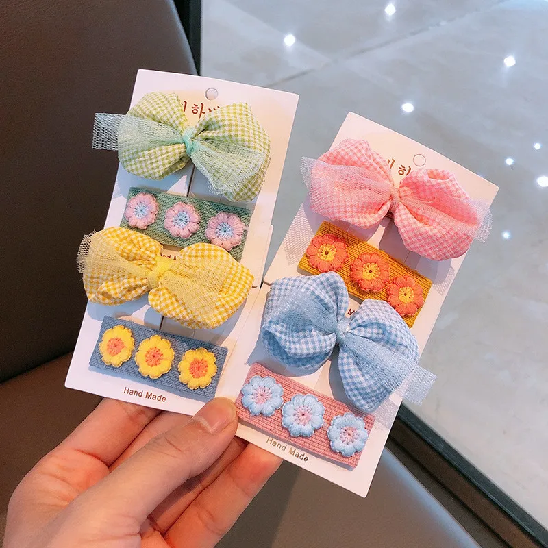 

2 шт./лот милые заколки с цветами для маленьких девочек банты принцессы детские заколки для волос мультяшная Корона головной убор аксессуар...