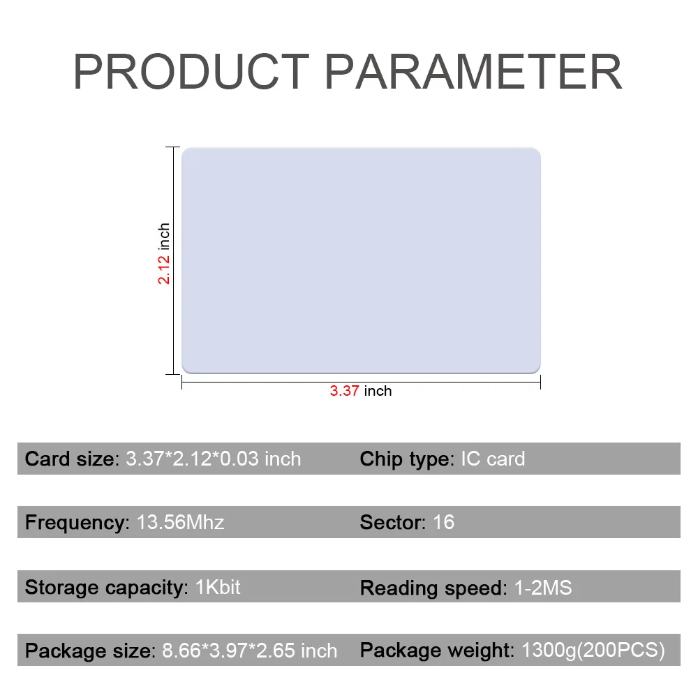 100 шт./лот RFID-карта 13 56 МГц IC-Карты M1 MF S50 Classic ISO14443A 1K Бесконтактный Смарт 0 8 мм для