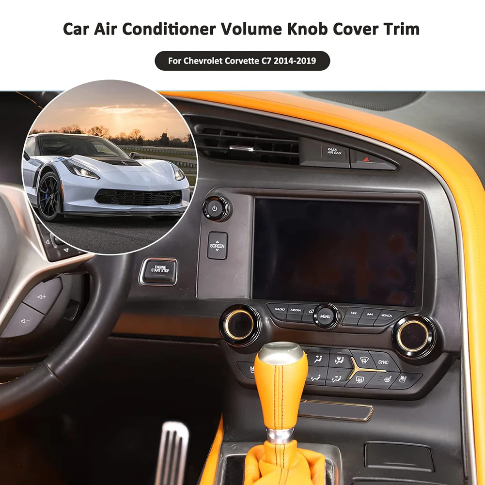

4 шт., колпачки для кнопки кондиционера и громкости для Corvette C7 2014-2019 AC