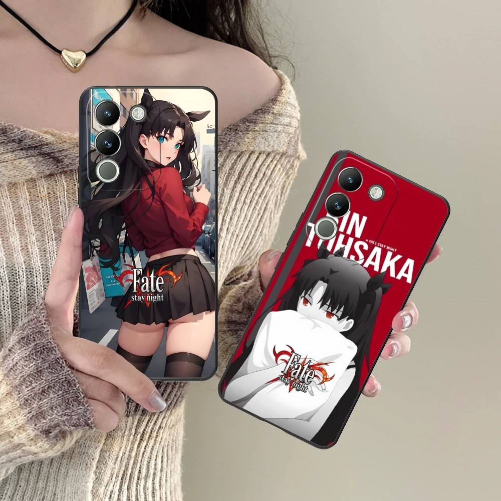 Fate Night Rin Tohsaka Cell Phone Case for VIVO Y95 Y93 Y31 Y20 V19 V17 V15 Pro X60 NEX Black Soft Cover Shell