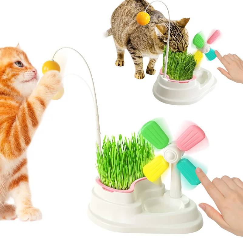 

Windmill tease cat grass stick cat toy fight cat ball table cat grass box pet toy cat mint
