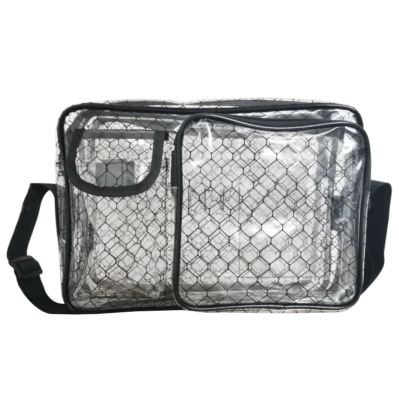 

14 Inch Anti-Static Cleanroom Clear Tool Bag Zipper Closure PVC for Engineer Shoulder Crossbody Pack Working Pouch