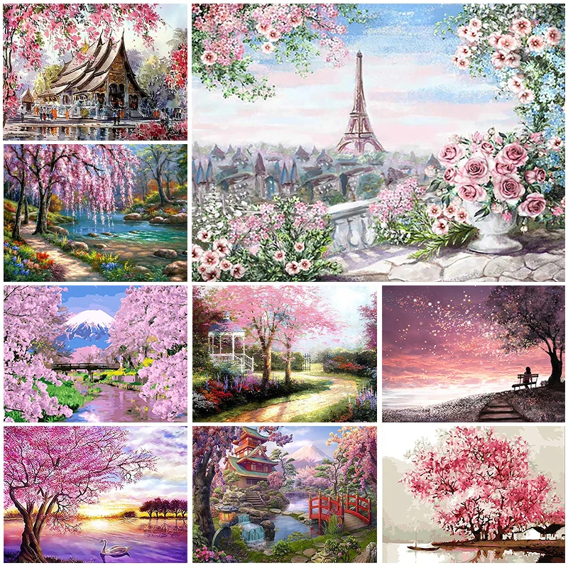 

Landscape 5D Diamond Painting Architecture Mountain Full Drill Mosaic Diamond Embroidery Kit DIY Rhinestone Home Art Decoration