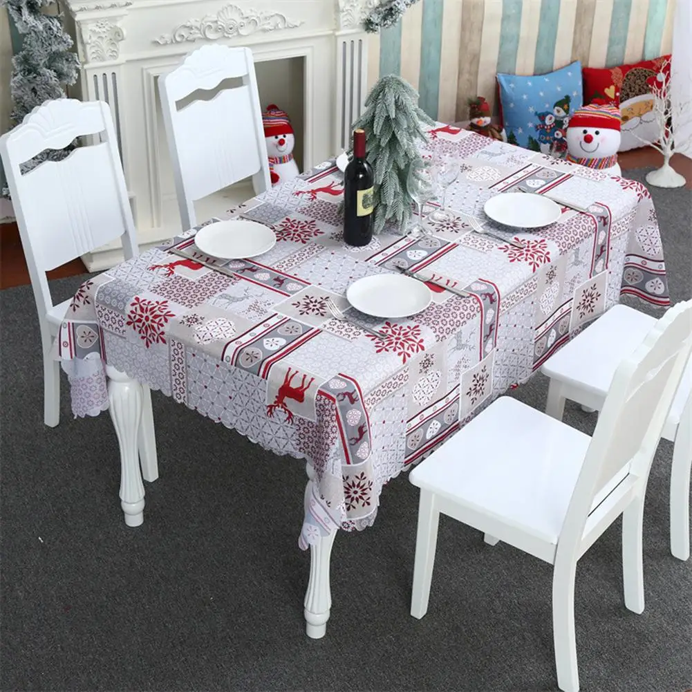 Christmas Decorations Tablecloth Creative Elderly Printed Restaurant Tablecover 150 X 220cm Home Decoration For Holiday