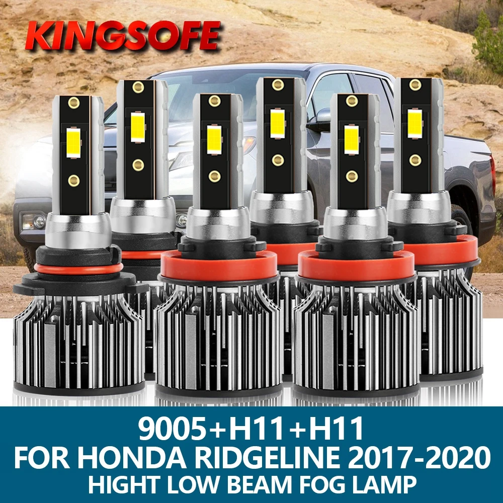

6Pcs Car LED Headlight H11 HB3 9005 20000Lm 100W 6500K High Low Beam Bulbs Fog Light For Honda Ridgeline 2017 2018 2019 2020