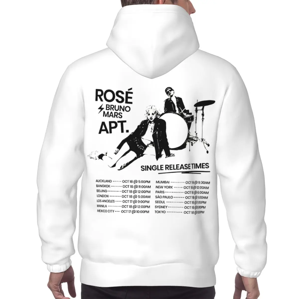 Мужчины Женщины Rose Apt Tour Dates 2024 Бруно Марс Толстовка с капюшоном Воротник на