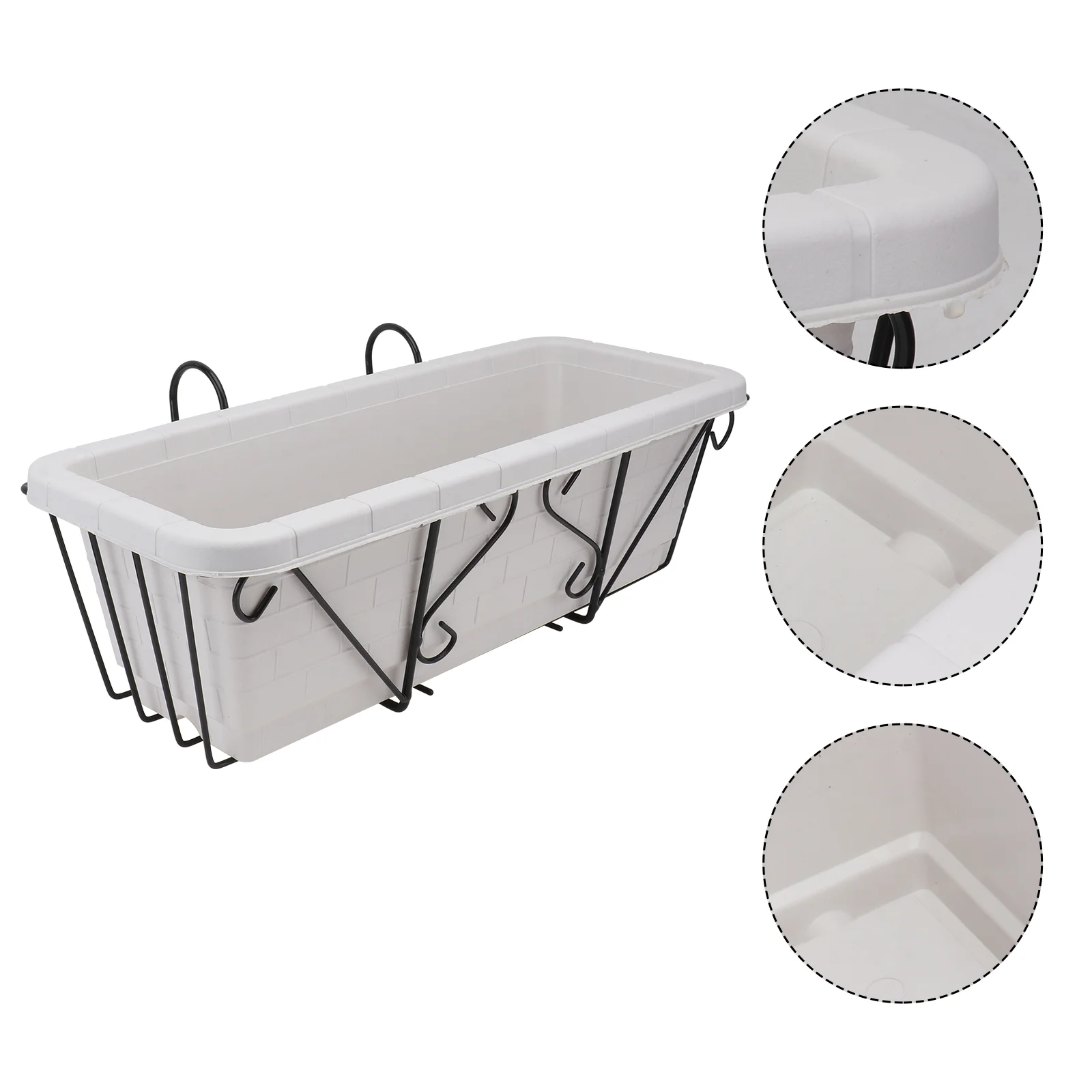 

1 Set Fence Flowerpot Hanging Rack Balcony Planting Flowerpot Plant Display Rack