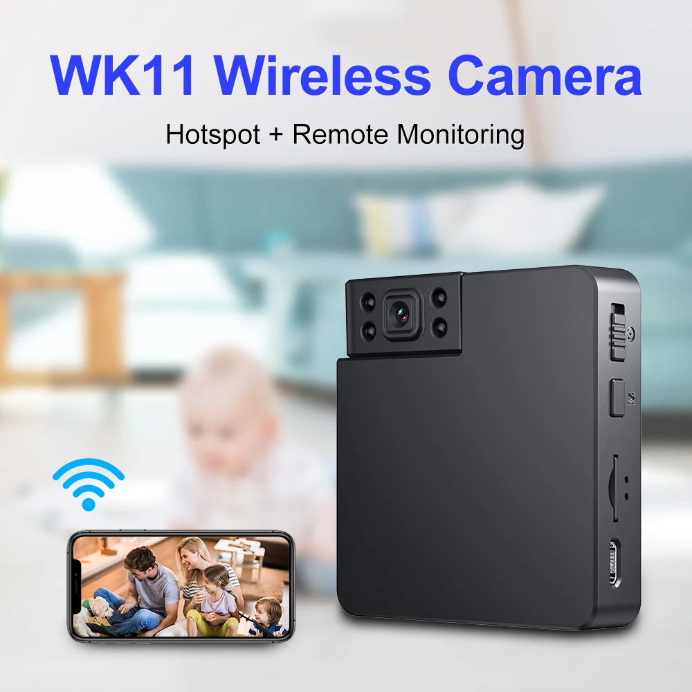 

2022 New WK11 Mini Camera WiFi Night Vision Small Secret Cameras Espion Recorder Motion Activated HD DVR Wireless Security Cam