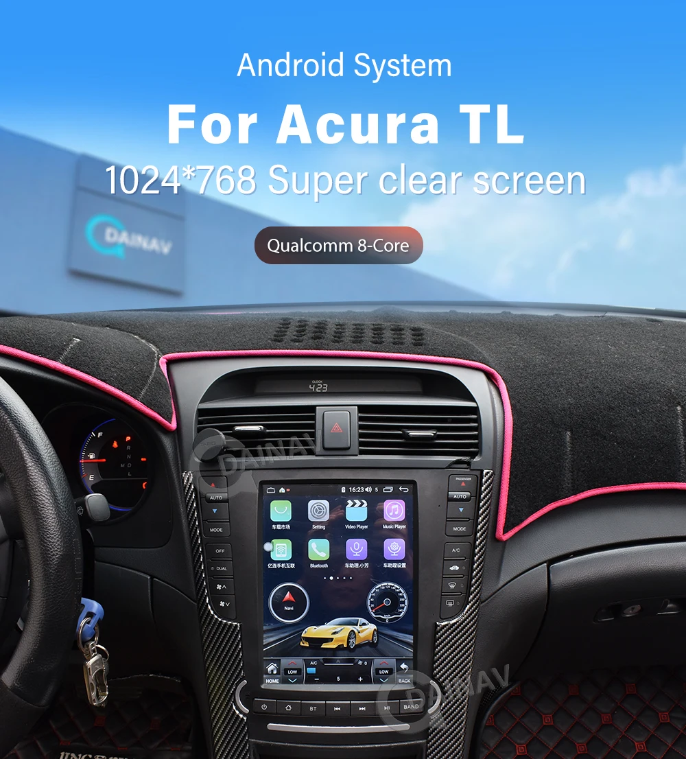 

128 ГБ Tesla Android Автомобильная аудиосистема для Acura TL 2004 2005 2006 2007 2008 автомобильное радио стерео головное устройство мультимедийный плеер GPS нави...