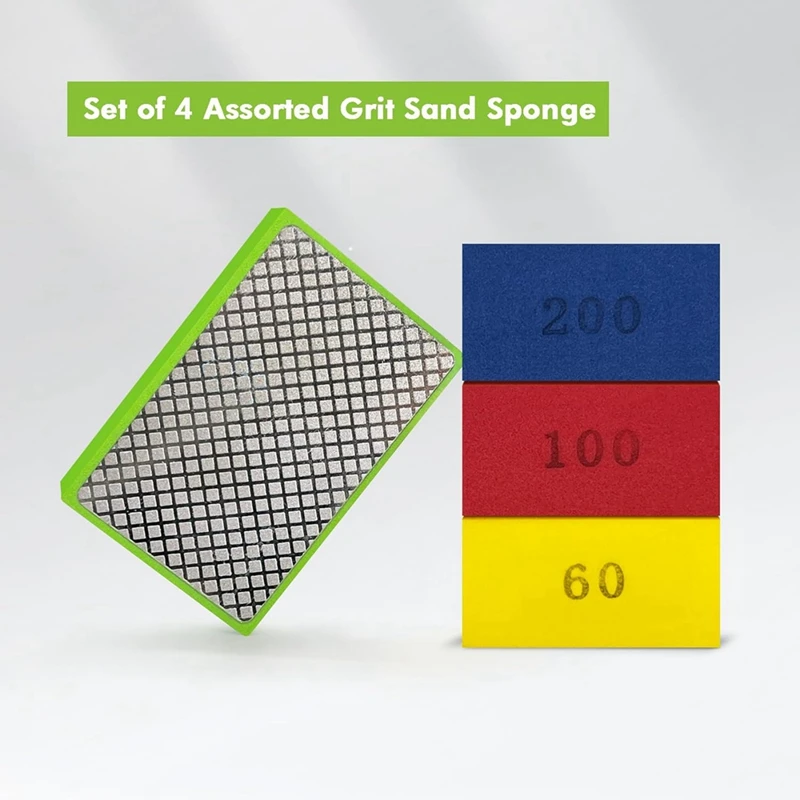 4 шт. алмазные шлифовальные колодки для керамической плитки стекла зерна 60 100 200 400