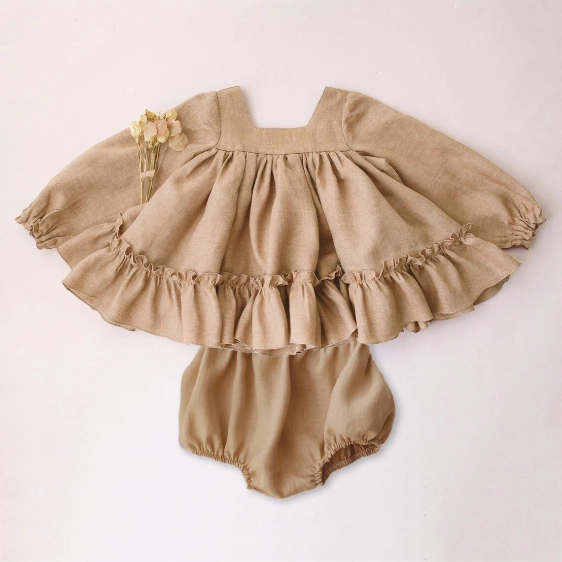 Newborn Baby Girls Set Fashion Linen Summer Autumn Baby Girl Kids Clothes Bodysuit For Baby Kids Outfit Baby Girls Baby Clothing