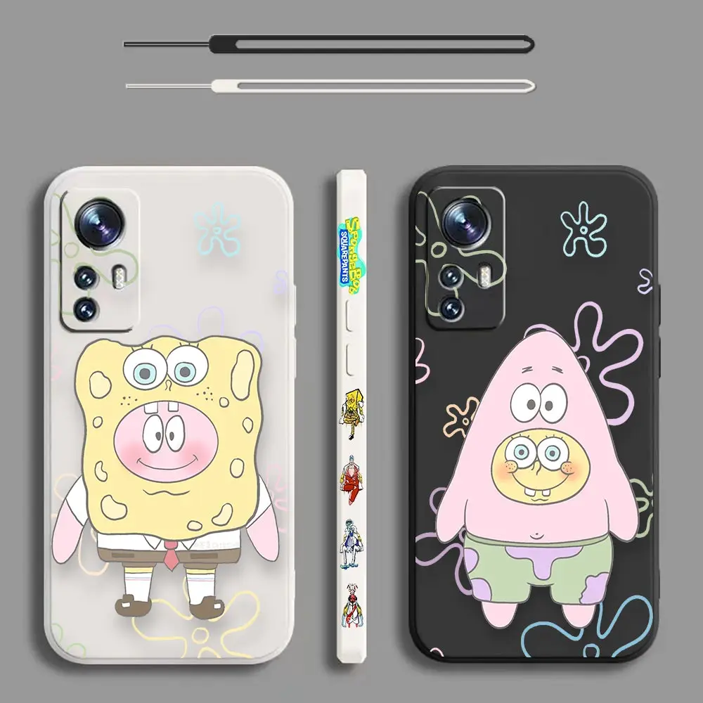 

S-SpongeBob Patrick Star Anime Couple Case For Xiaomi 13 12T 12 11 11T 10 10T 10S 9SE 9 CC9 8SE 8 A3 Lite Pro Ultra Tpro Cover