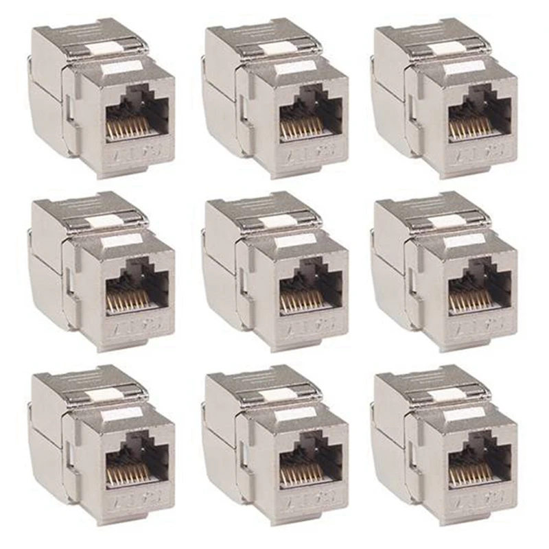 

24 Pcs RJ45 Keystone Cat7 Cat6a Shielded FTP Zinc Alloy Module Network Keystone Jack Connector Adapter 10GB Network