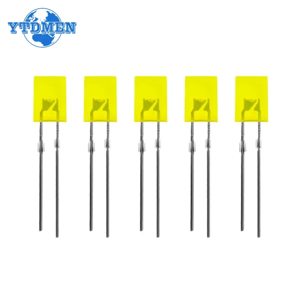 100 шт квадратный флуоресцентный диод 2*5*7 мм Флуоресцентный красный желтый