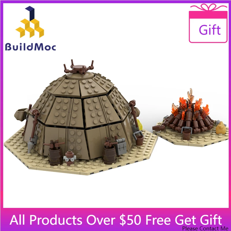 MOC Desert tatooine villageTent Building Blocks Set For Tusken Raider Sand of Space New Hope Bricks Toys For Kid Birthday Gift