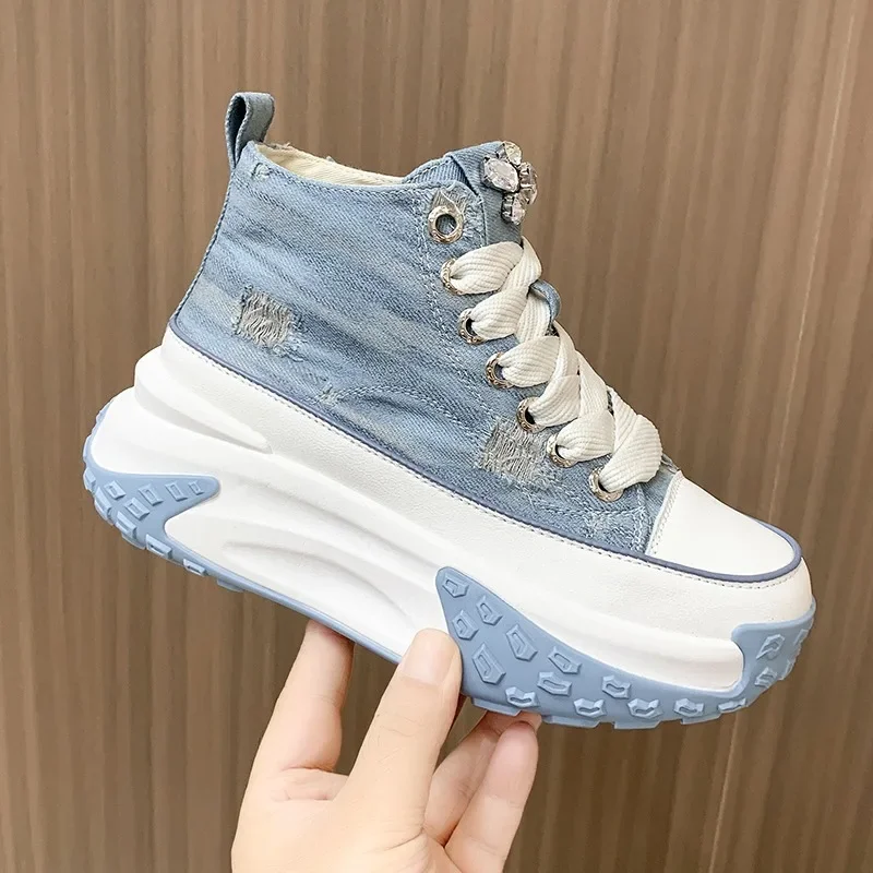 Кеды женские на толстой подошве повседневные Яркие кроссовки высокой платформе 6