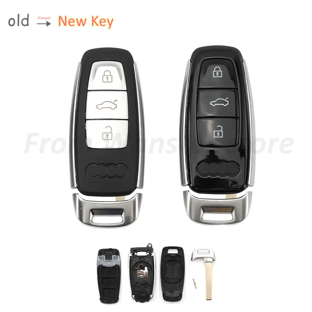 

New 3 Bottons Car Key Case Car Key Housing for Audi A6 A6L A4 C8 A7 A8 Q8 2017 2018 2019 2020 Car Remote Key Shell Replacement