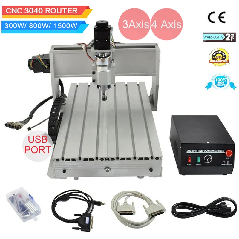 

3 Axis/4 Axis 3040 Z CNC 300W Spindle CNC ROUTER ENGRAVER ENGRAVING Milling Cutting DRILLING Machine 300W/800W/1500W