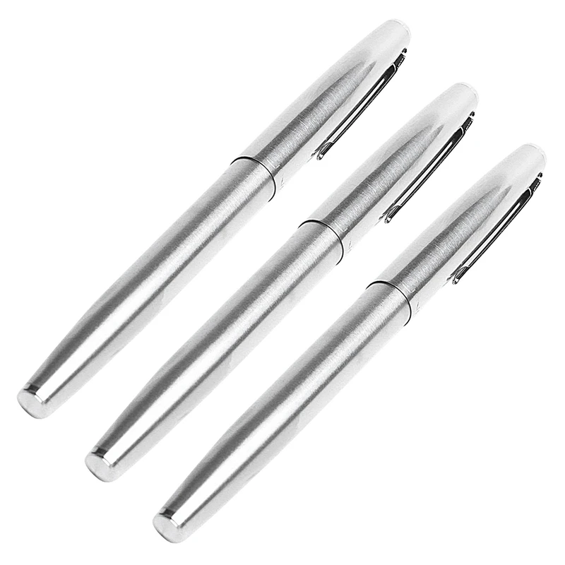 

3X Jinhao 911 Steel Fountain Pen With 0.38Mm Extra Fine Nib Smooth Writing Inking Pens For Christmas