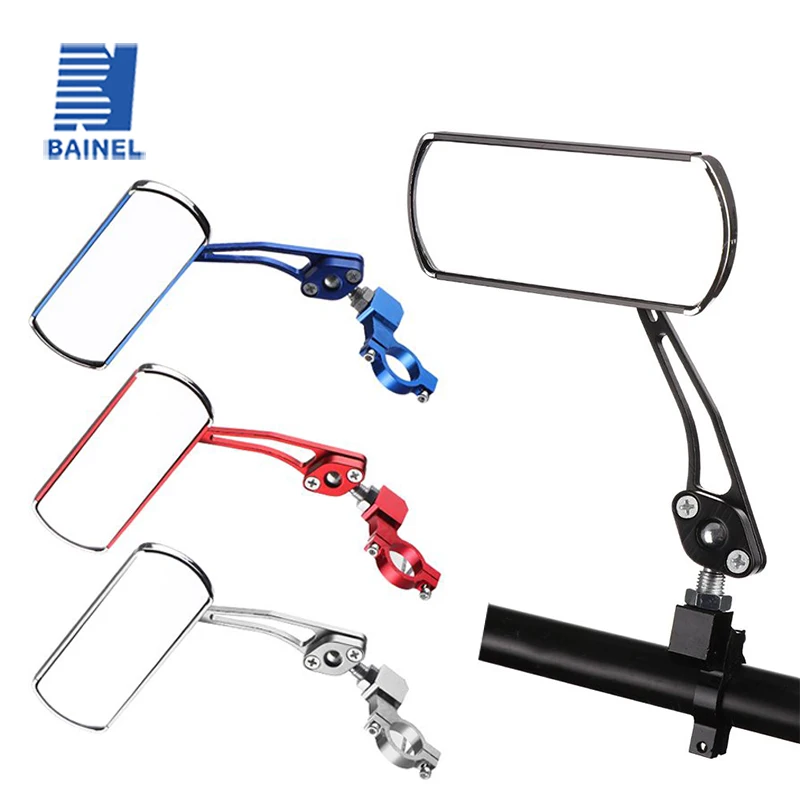 

1 Piar Bike Rear View Mirrors Adjustable Clear Wide Range Back Sight Rearview Reflector 360 Degree Rotating Aluminum Alloy