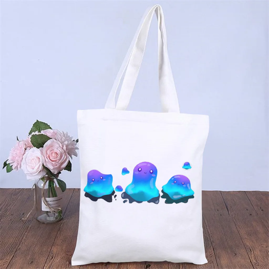 

Slime Finance Cute Blue Kawaii Glob CrewHandbag Apeswap Pancake Shoulder Canvas Bags Men Women Pocket Shopper HandBags Tote Bag