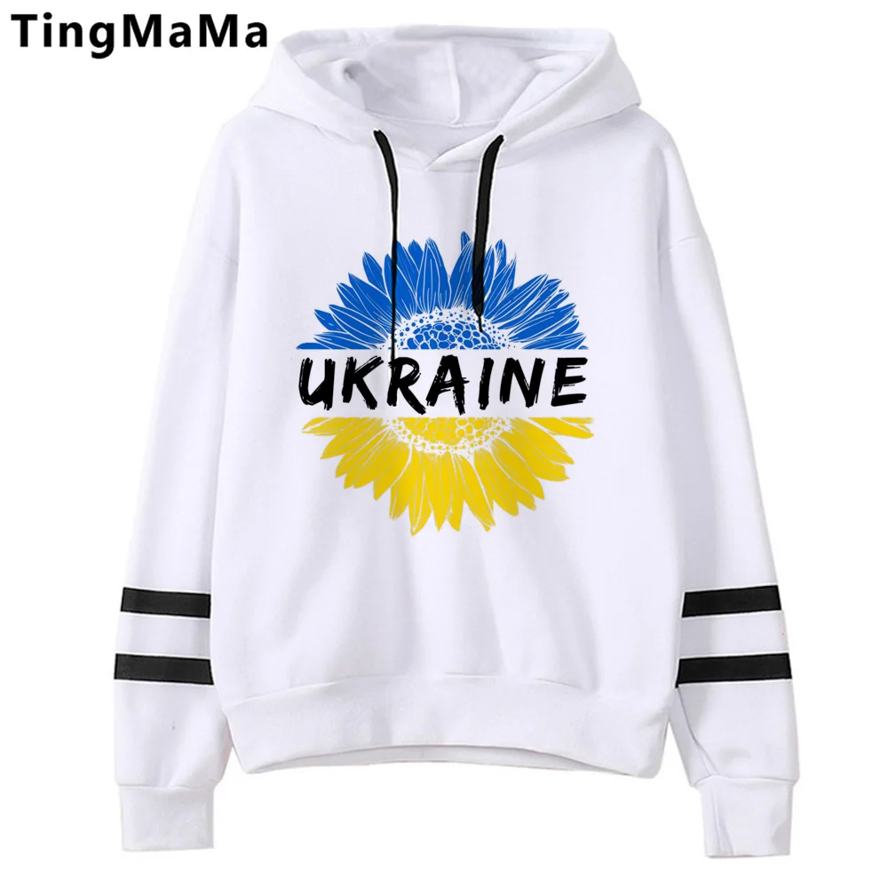 

Ukraine Flag hoodies women sweat y2k graphic long sleeve top streetwear clothing female Winter pulls