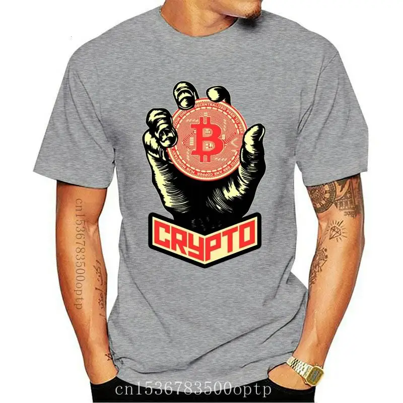 

2022 футболка для биткоина криптовалюты, мужская серая одежда, простые футболки с круглым вырезом, 100% хлопок, футболка для парней Swag St
