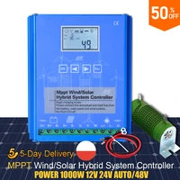 mppt solar charge controller electronic display 800w 1000w solar and wind hybrid system 12v 24v 48v regulator for solar panell
