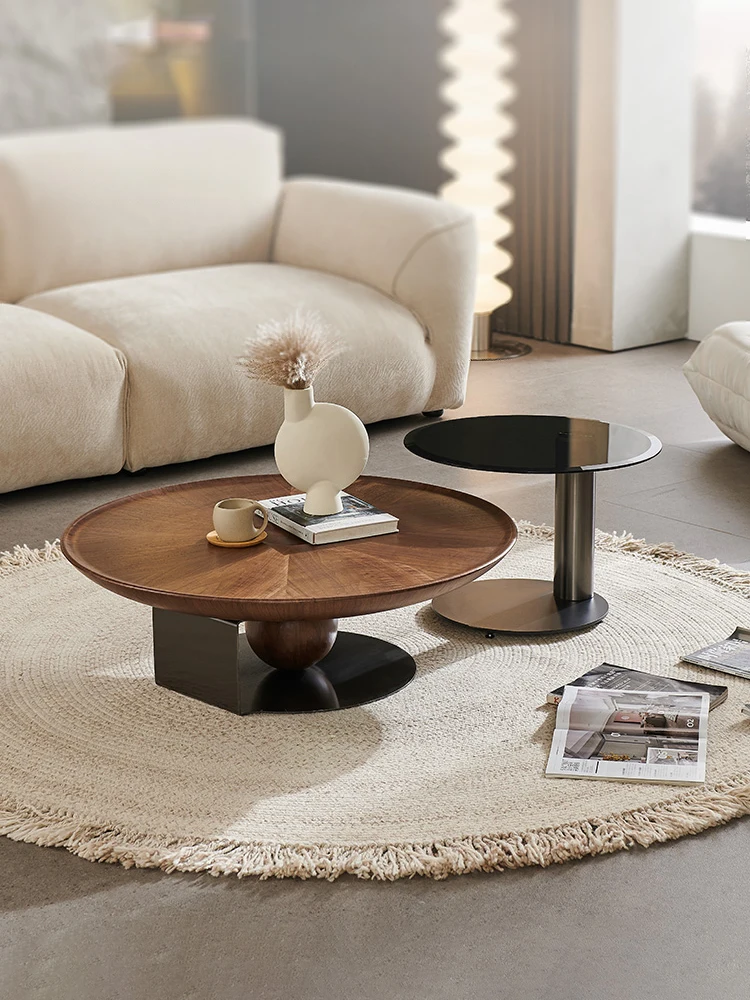 

Style Silent Milk Oil Wind Net Red Guest Room Small Unit Round Edge Table