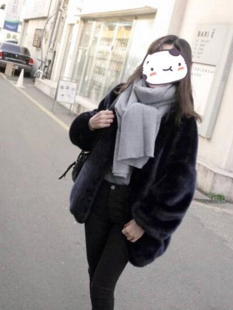 ICCLEK 2020 autumn and winter new imitation mink fur coat mink coat women's large medium long Plush loose cardigan