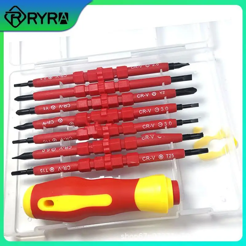 

Strong Magnetic Insulated Screwdriver Cr-v Chrome-vanadium Steel Maintenance Combination Tool Dual-purpose Cross Slotted Screw