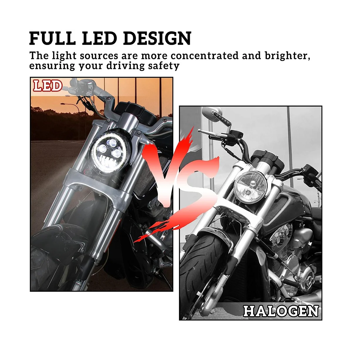Светодиодный передняя фара с дальним и ближним светом гало DRL для V-Rod VRod VRSCA VRSCF Street