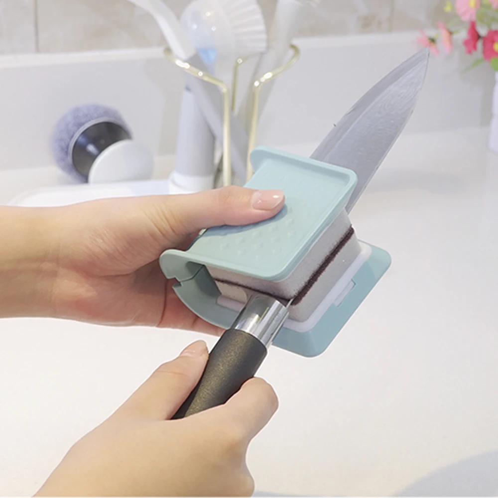 

U-Shaped Blade Brush Knife Cleaner Non-slip Cleaning Knife Cutlery Cleaner Fork Chopsticks Cleaning Tool Kitchen Accessories