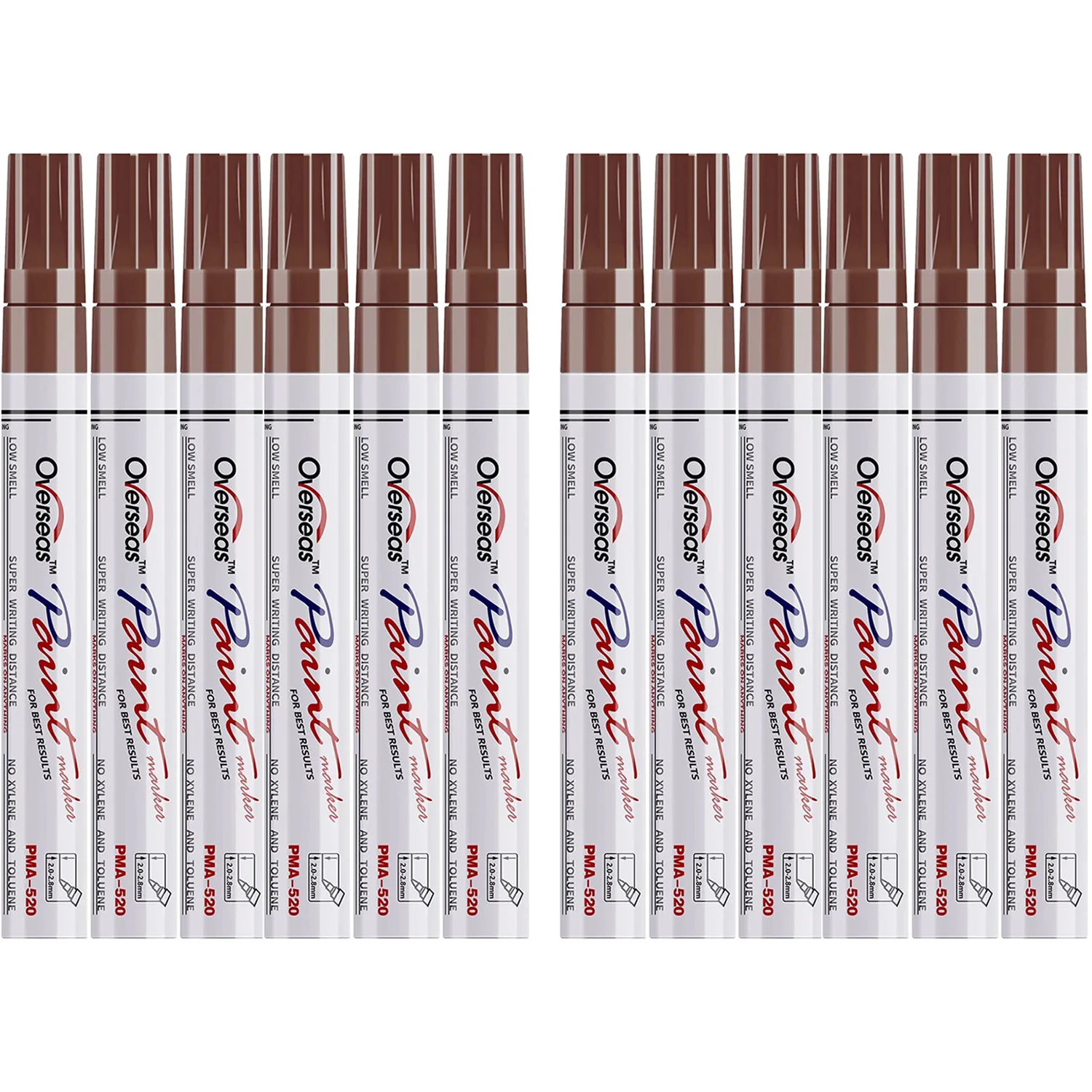

Brown Paint Markers Pens Single Color 12 pcs Permanent Oil Based Paint Pen, Medium Tip,Quick Dry and Waterproof Marker for Rock