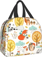 woodland animals thermal lunch bag for women men kids lunch box insulated soft bag mini cooler thermal tote bag for work school