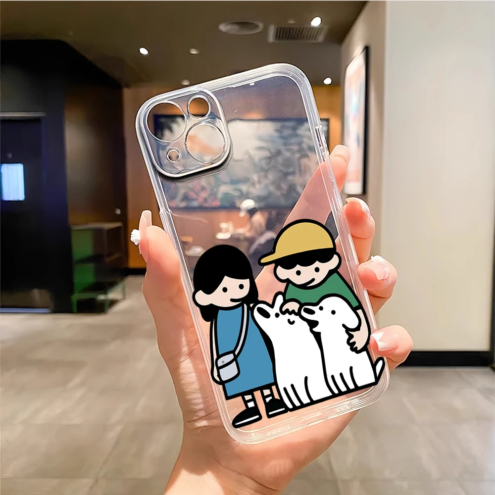 M-Matsui Art Dog Transparent Soft Shell For iPhone Plus 11 13 12 14 15 16 Pro XS Max