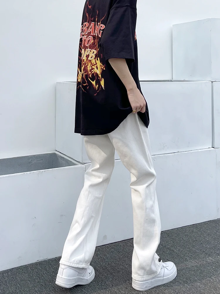 Y2k Heartbreak Graphic Jeans Wide Leg Pants Street Wear Highstreet Design BF Baggy Jeans Distressed Jeans Straight Leg Jeans