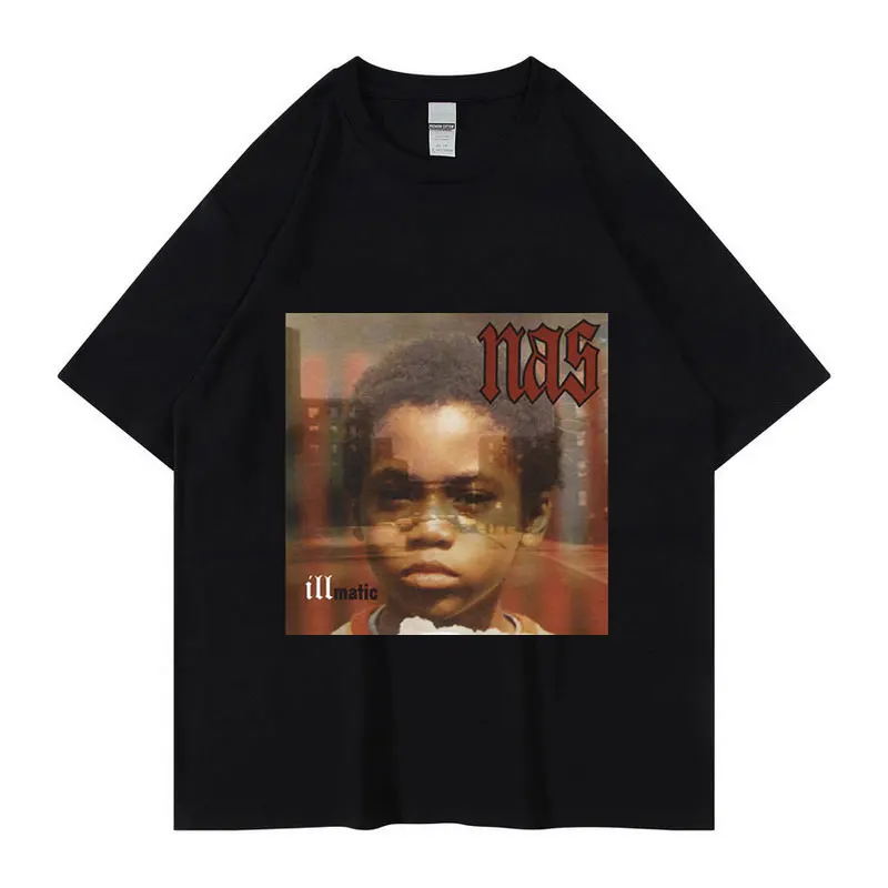

90s Rapper Nas Illmatic Graphic T Shirts Men's Hip Hop Retro Style T-Shirt Unisex 100% Cotton Oversized TShirt Gothic Streetwear