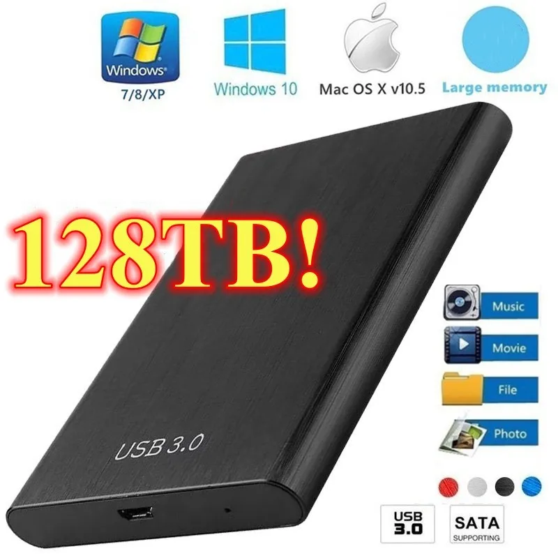 

128TBUSB 3.0 external hard disk drive 2.5 inch SSD computer accessories SATA hard disk storage device desktop notebook universal