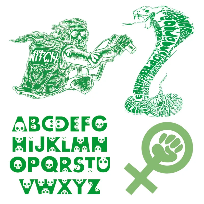 

Printing Punk Letter Patches for clothing Thermal Transfer Designs Luminous Vinyl Stickers Glow in the Dark Clothes Display Logo