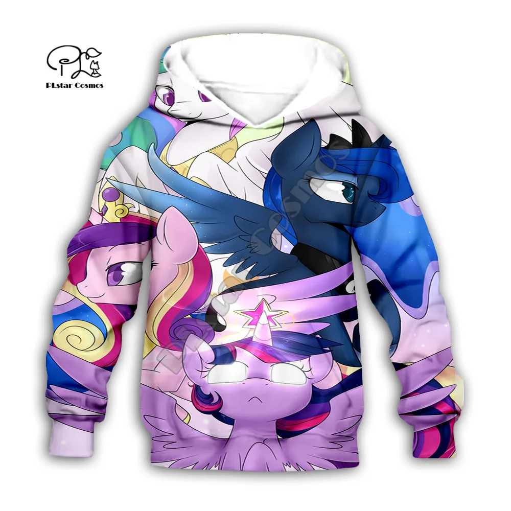 

Новинка, модные забавные повседневные толстовки с рисунком аниме My Little Pony 3DPrint, детский пуловер, свитшоты, куртка, футболки, семейная одежда ...