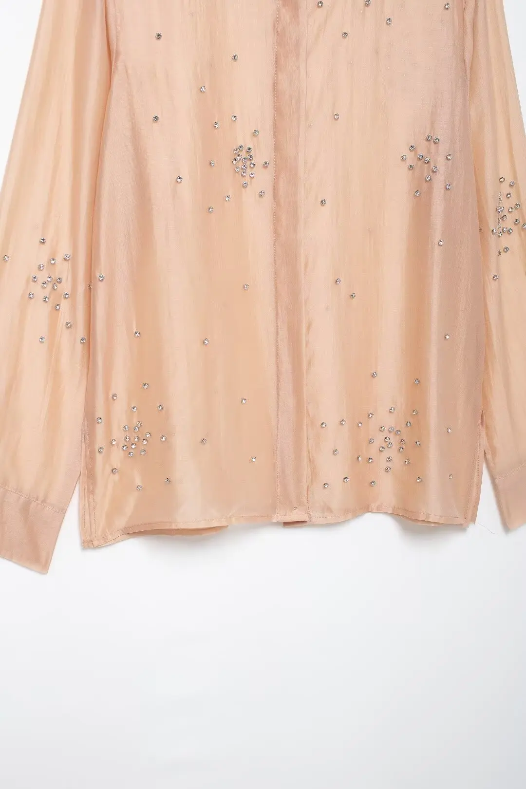 Женская однобортная блузка с длинным рукавом и отложным воротником