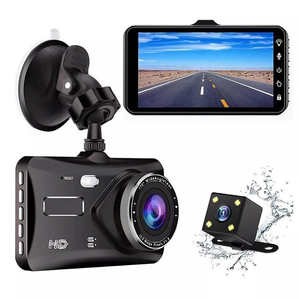 

1080P Dash Cam Front and Rear with Night Vision 4-inch Touch Screen Car Camera Driving Recorder 170° Wide Angle Loop Recording