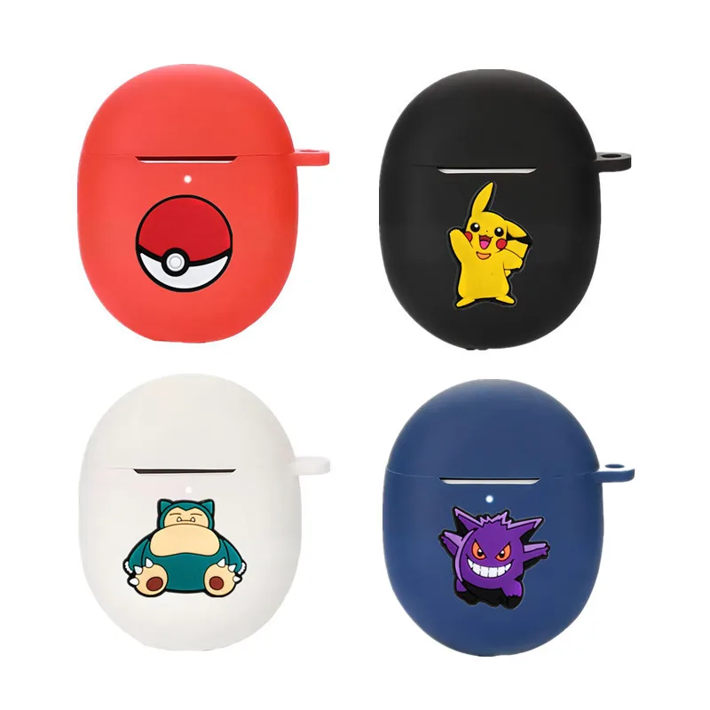 Фото Чехол для наушников Potdemiel Pokemon для Google Pixel Buds Pro 2/A-Series, силиконовый защитный чехол для беспроводных наушников с крючком №1