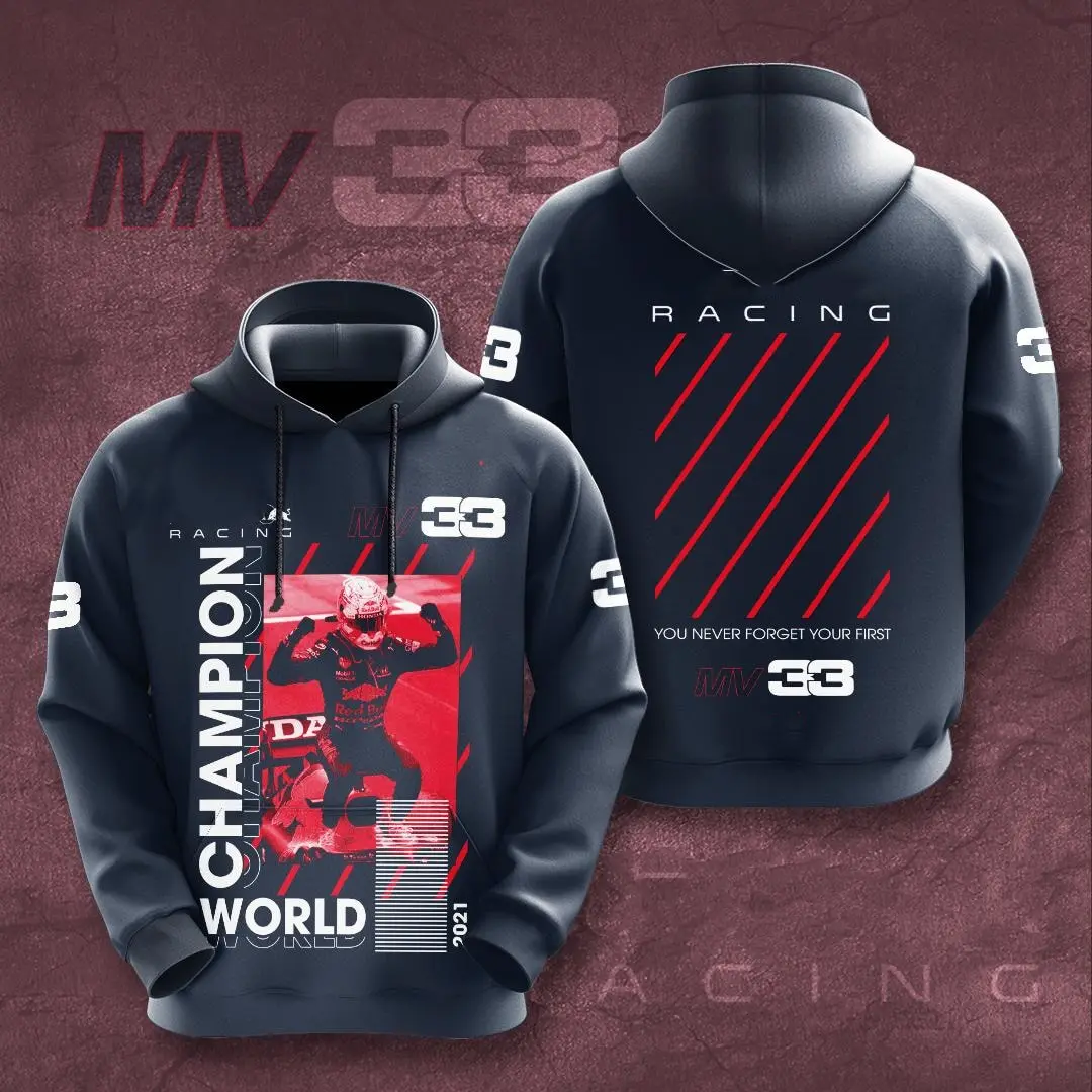 

Men/women Spring Autumn Fashion Street Sweatshirt New Formula One Racer verstappen F1 Racing Fans Oversized Hoodies 3D Team Logo