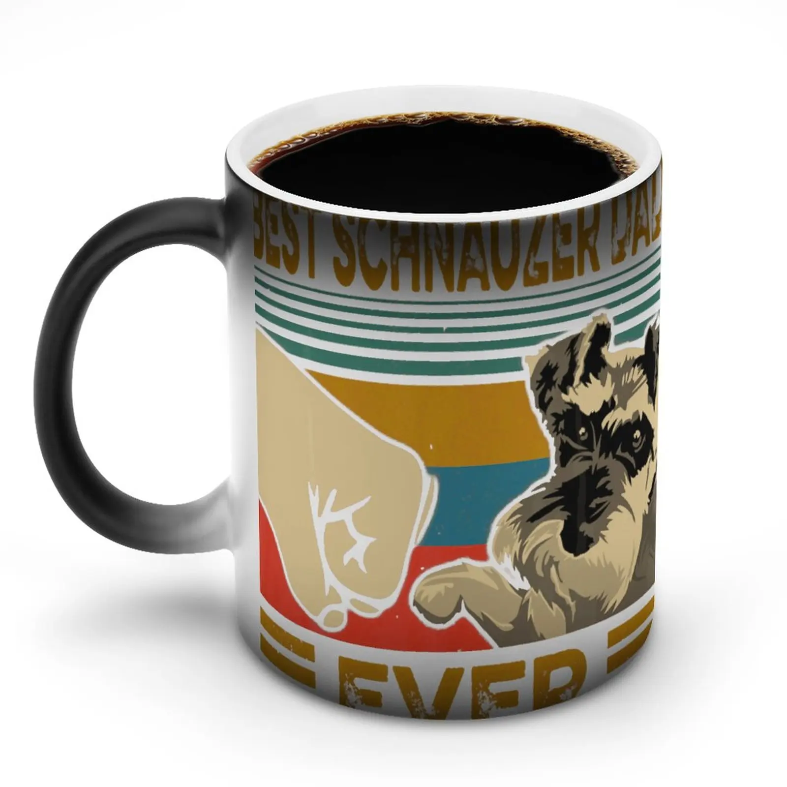 

Кружка шнауцер, винтажная кружка, лучший шнауцер, собака, папа, День отца, цветная фарфоровая кружка, горячий шоколад, меняющий цвет, дешевые ...